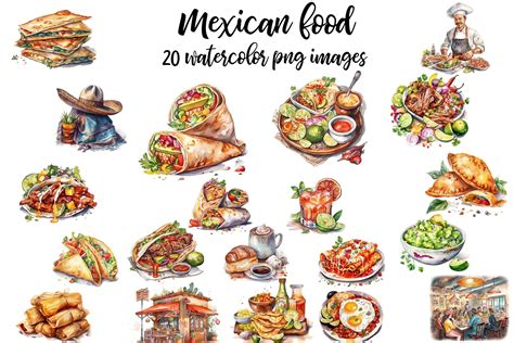 Mexican Food Clipart Graphic by retrowalldecor · Creative Fabrica
