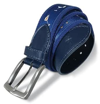 Buy MAD GOLFER MarTEEni Webbing belt with Ribbon Overlay, Navy, 42 at ...