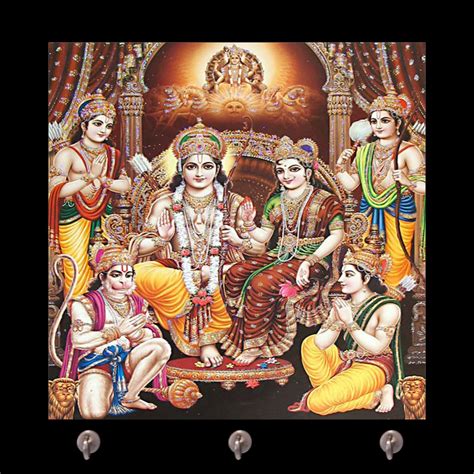 TheYaYaCafe Religious Shree Ramchandra Darbar Printed Key Holder for ...