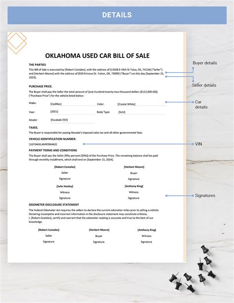 How To Write A Bill Of Sale For A Car In Oklahoma at Carla Suiter blog
