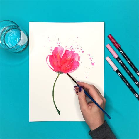 How to Create Watercolor Flowers with Markers — Brown Paper Bunny ...