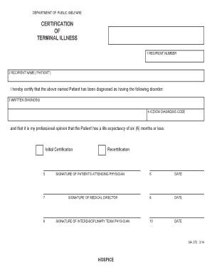 Certificate Of Terminal Illness Form - Fill Online, Printable, Fillable ...