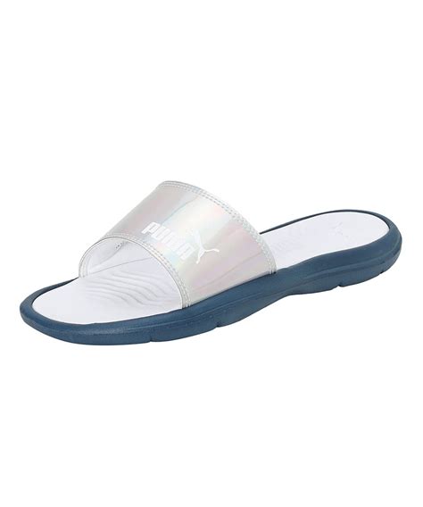 Puma womens Silvia Wns Ensign Blue-White Slide Sandal - 4 UK (38797905 ...