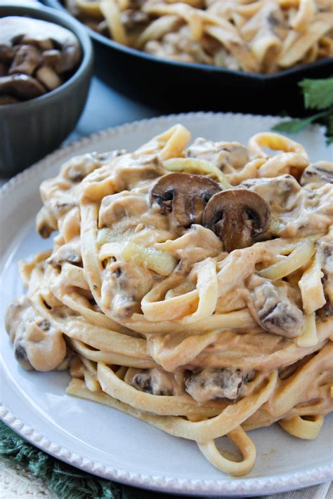 Vegan Beef Stroganoff - Baking You Happier
