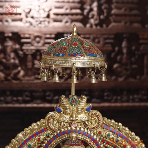 Brass Ganesh on Throne, Stonework & Golden Finish, 46" – Dharma Statues