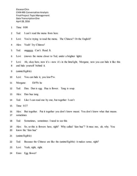 Image result for Conversation Analysis Data Example