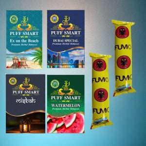 Puff Smart Hookah Herbal Molasses Flavors Combo 2 Fumo Stick With 4 ...