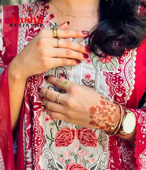 AASHA DESIGNER DESIGN NO - 1173 PURE COTTON PRINT HEAVY EMBROIDERED ...