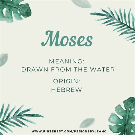 Moses Meaning Name