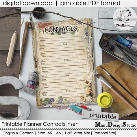 Buy Printable Address Page, Instant Download, Sizes: A5, A6, Personal ...