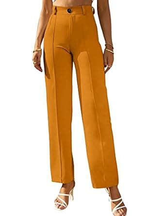 Buy SWADESI STUFF Women's Regular Fit High-Waisted Pant |Bell Bottom ...