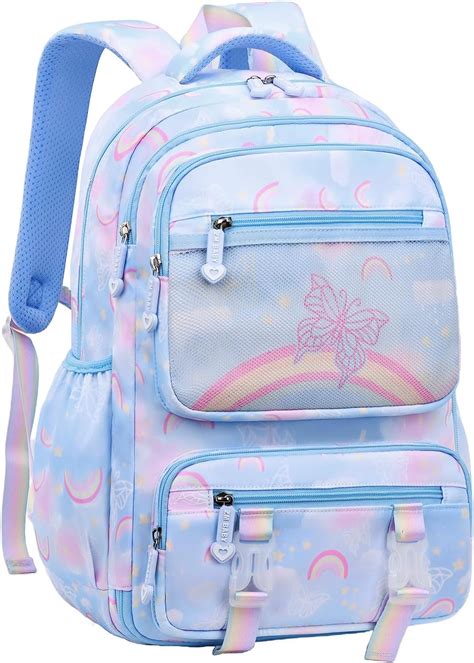 Amazon.com | Kids Backpack for Girls Cute Rainbow Butterfly Backpacks ...