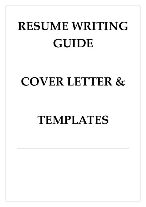 Resume Writing & Cover Letter Guide (TTA 101) - Essential Tips ...