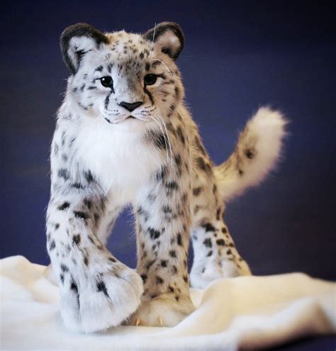 BIG SNOW LEOPARD Plush Toy, Cat Stuffed Animal, Weighted Plush, Snow ...