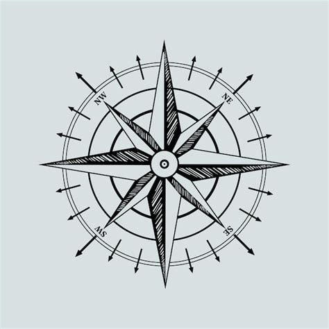 Image result for Simple Compass Tattoo Outline