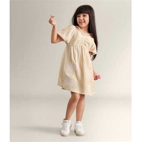 Double Cloth Palm Embroidered Moana Dress – MyMilestones