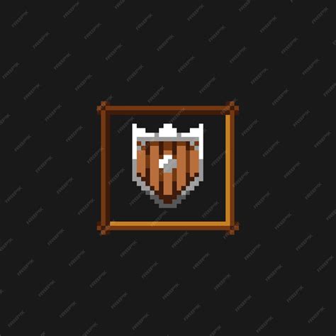 Escudo de pixel art para o recurso do jogo | Vetor Premium