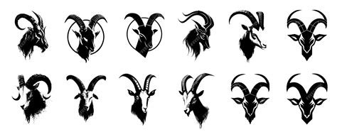 Ram head logo set. goat vector icon logo simple design | Premium AI ...