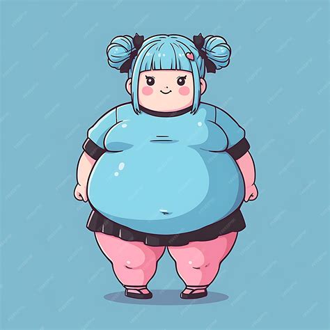 Premium AI Image | Sticker Anime Girl Cute Chubby Cartoon with Bold ...
