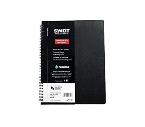 Swot Shrachi 1 Subject Single Ruled BLACK PP Notebook B5,160 Pg ...