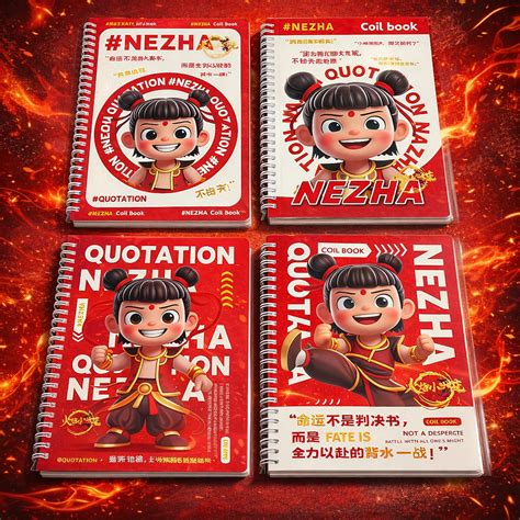 Nezha Anime B5 Spiral Notebook | Cartoon Quotation Coil Book | Cute Ka ...