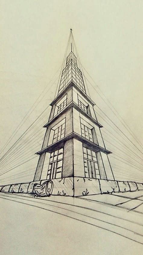 4 Point Perspective Drawing | 테크니컬 드로잉, 3점투시, 원근법