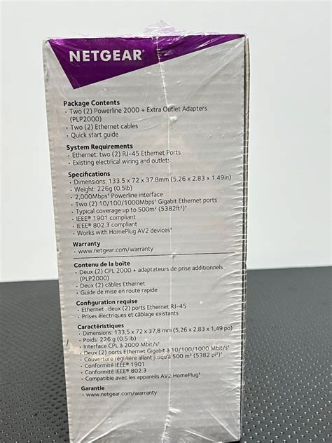 NETGEAR PLP2000 Powerline Adapter 2000Mbps - Pack of 2 for sale online ...