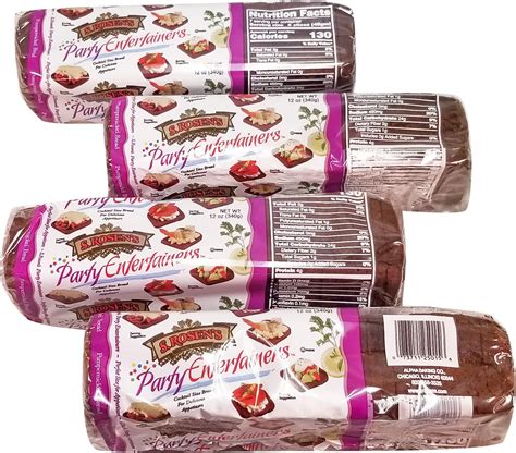 Amazon.com: S.Rosens Cocktail Rye Bread - Pumpernickel (Case of 4 ...