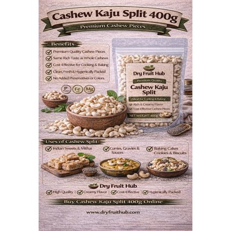 Cashew Kaju Split 400g | Premium Cashew Pieces Online