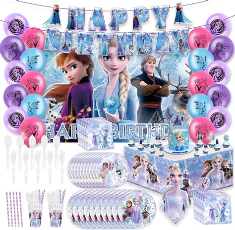 Frozen Birthday Party Supplies, 116 PCS Frozen Birthday Party ...