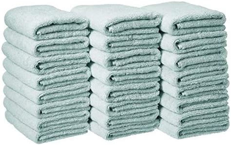 AmazonBasics Cotton Hand Towel - 448 GSM - Pack of 24, Ice Blue ...