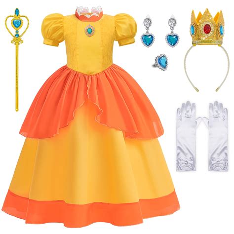 VORLITS Super Brothers Princess Peach Costume Dress For Kids Princess ...