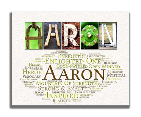Aaron Meaning Name Art Gift | 4 Digital Prints – Letter Art Gifts