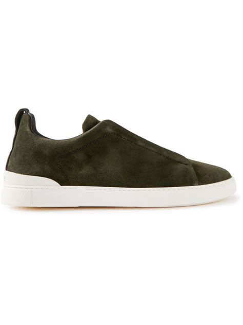 Zegna - Suede Slip-On Sneakers - Green Zegna