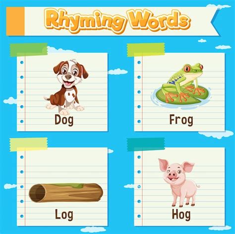 Free Vector | Rhyming Words for Kids