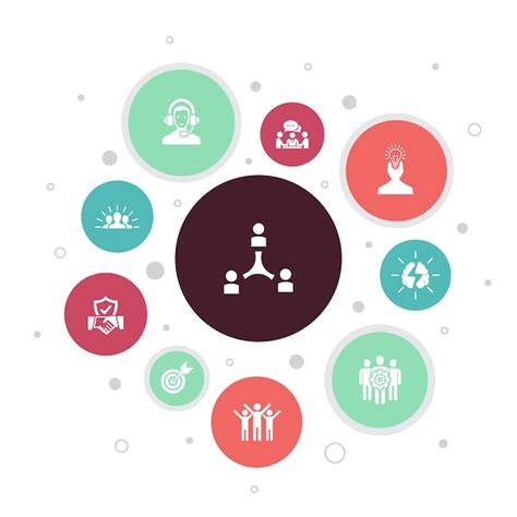 Kollaboration Infografik 10 Schritte Bubble Design.Teamwork, Support ...