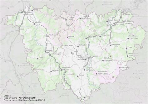Carte de la Haute-Loire - Haute-Loire cartes du département 43