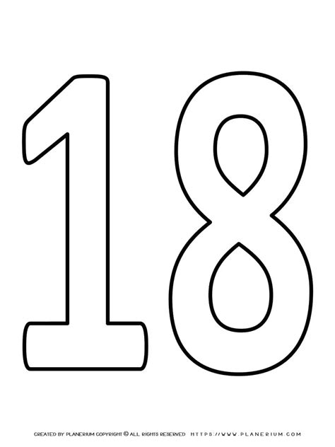 Number Eighteen Clipart