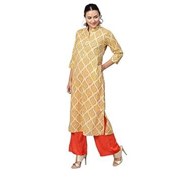 Buy Jaipur Kurti Women's Straight Salwar Suit Set (JKPLZ193269-M_Yellow ...