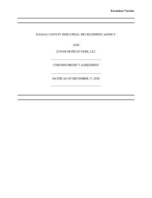 Fillable Online Uniform Project Agreement Between Nassau County ...