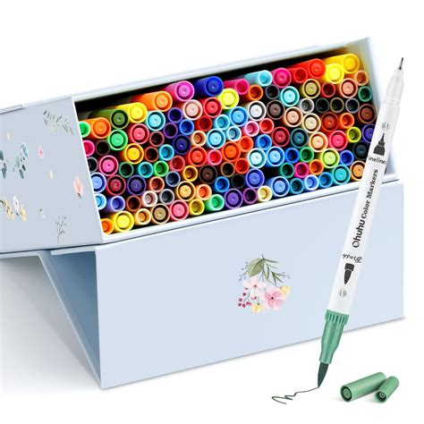 Buy Ohuhu Markers for Adult Coloring Books No bleeding 120 Colors ...
