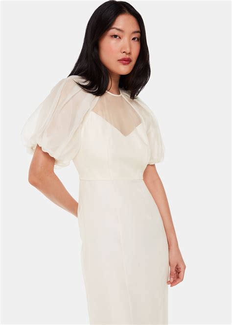 Ivory/Multi Sabrina Silk Wedding Dress | WHISTLES