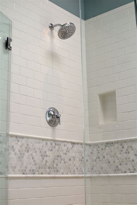 Subway Tile Shower With Accent at Jean Begaye blog
