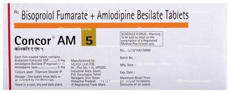 Concor AM 5 Tablet: Price, Uses, Side Effects & How to Use - MediBuddy