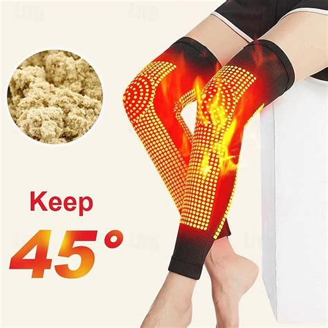 1 Pair Tourmaline Acupressure Self-heating Knee Sleeve, Double-sided ...