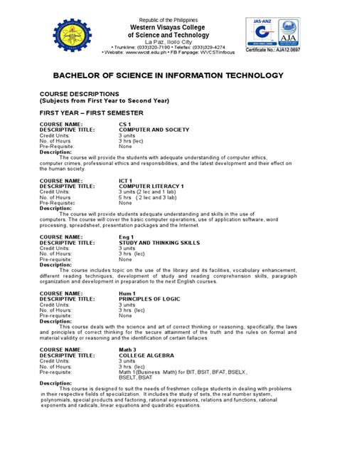 Image result for Information Technology Course Description