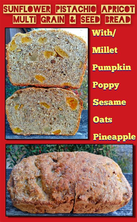 100% whole grain bread with seeds and fruit. I make bread like this to ...