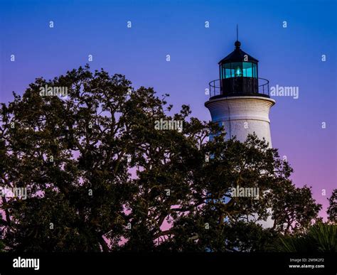 St. Marks Lighthouse at sunset, St. Marks National Wildlife Refuge ...
