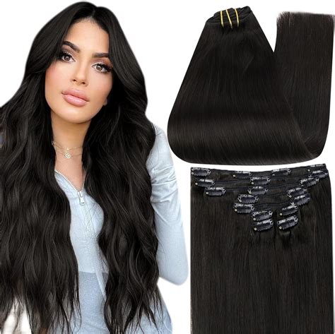 Fshine Hair Extensions for Women Real Human Hair Extensions Clip in 10 ...