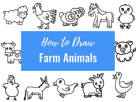 Easy Farm Animal Drawings For Kids